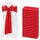 Lykoow 60 Pcs Red Chair Sashes Satin Chair Bows Sashes for Party Hotel Wedding Reception Restaurant Event Decoration 7 x 108 inch