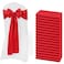 Lykoow 60 Pcs Red Chair Sashes Satin Chair Bows Sashes for Party Hotel Wedding Reception Restaurant Event Decoration 7 x 108 inch