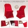 Newwiee 50 Pcs Spandex Chair Covers Bulk Stretch Folding Flat Front Fitted Universal Chair Protector Pack Removable Washable for Wedding Party Dining Banquet Event Red