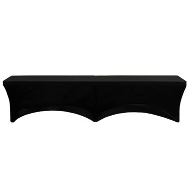 YOUR CHAIR COVERS Stretch Spandex 6 ft Lifetime Bench Cover Black Removable and Washable Stretch Fit Lifetime Bench Covers
