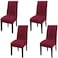 Fuloon 4 Pack Super Fit Stretch Removable Washable Short Dining Chair Protector Cover Seat Slipcover for Hotel Dining Room Ceremony Banquet Wedding Party