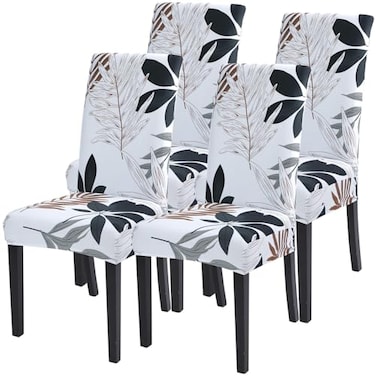 SearchI Dining Room Chair Covers Slipcovers Set of 4 Spandex Super Fit Stretch Removable Washable Kitchen Parsons Chair Covers Protector for Dining RoomHotelCeremonyFlower Pattern11