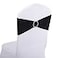 Peomeise 100pcs Black Spandex Chair Sashes with Buckle Slider for Wedding Party Decoration