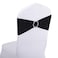 Peomeise 100pcs Black Spandex Chair Sashes with Buckle Slider for Wedding Party Decoration
