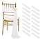 Fanqisi White Chair Sashes 16 Packs 8ft Long Aisle Wedding Chair Back Side Decorations Fabric Sheer Church Tulle Chairs Drapes Bulk