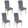 Smiry Velvet Stretch Chair Covers for Dining Room Set of 4 Soft Fit Removable Washable Kitchen Parsons Chair Slipcover Protector Silver Grey