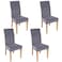 Smiry Velvet Stretch Chair Covers for Dining Room Set of 4 Soft Fit Removable Washable Kitchen Parsons Chair Slipcover Protector Silver Grey