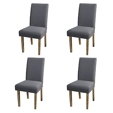 YEESSION Stretch Dining Chair Covers Removable Washable Seat Parson Chair Protector Slipcover for Dining RoomPartyBanquetHotelCeremony Set of 4 Gray