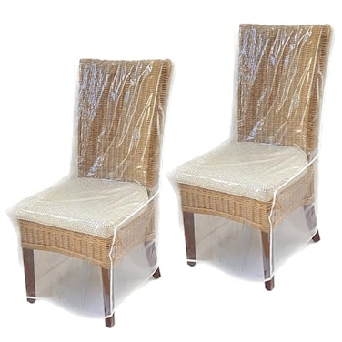 Evelots Dining RoomKitchen Chair CoverProtector2 Pack Heavy Duty Clear PVC VinylNo DustSpillPet HairPet Claws Easy Clean Slipcover