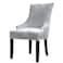 Lellen Velvet Stretch Wingback Chair Cover Slipcover Reusable Protector Cover for Dining Room Banquet Home Decor etc Machine Washable Hand Washable Silver Grey 1PC
