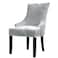 Lellen Velvet Stretch Wingback Chair Cover Slipcover Reusable Protector Cover for Dining Room Banquet Home Decor etc Machine Washable Hand Washable Silver Grey 1PC