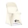 Peomeise Stretch Spandex Folding Chair Cover with Open Back for Wedding Party Dining Banquet Event Ivory with Open Back6pcs