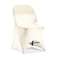 Peomeise Stretch Spandex Folding Chair Cover with Open Back for Wedding Party Dining Banquet Event Ivory with Open Back6pcs