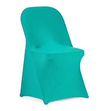 Peomeise Stretch Spandex Folding Chair Cover for Wedding Party Dining Banquet Event Turquoise25pcs