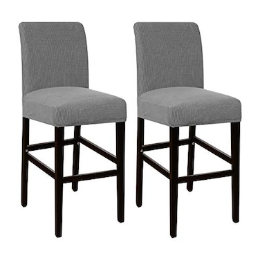 Flamingo P Bar Stool Seat Covers High Stool Seat Cover 2 Pack High Stretch Removable Washable Chair Slipcover for Home Hotel Wedding Kitchen Dining Room Dove