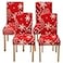 Ogrmar 4PCS Stretch Removable Washable Dining Room Chair Protector Slipcovers Christmas DecorationHome Decor Dining Room Seat Cover
