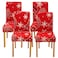 Ogrmar 4PCS Stretch Removable Washable Dining Room Chair Protector Slipcovers Christmas DecorationHome Decor Dining Room Seat Cover