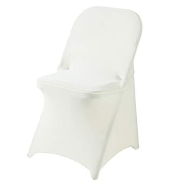 Ascoza 20 Pack Ivory Spandex Folding Chair Covers in Stretch Washable Fabric for Wedding PartyHolidaysCelebration and Other Special Events