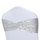 Poise3EHome Silver Sequin Chair Sashes Double Sided Glitter Folding Chair Covers Bow for Baby Shower Party Wedding Banquet Reception Decorations 20 PCS