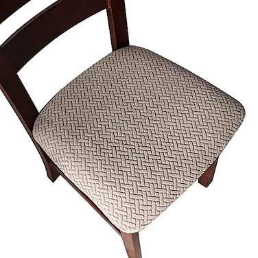 Genina Seat Covers for Dining Room Chair Seat Slipcovers Kitchen Chair Covers Taupe 2 Pcs