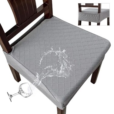 Genina Waterproof Seat Covers for Chairs Seat Covers for Dining Room Chair Slipcovers Kitchen Chair Covers Dining Chair Covers