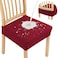 Smiry Waterproof Seat Covers for Dining Room Chairs Set of 6 Stretch Jacquard Removable Washable Chair Seat Slipcovers Protector No Rear Covers Wine Red