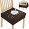 Smiry Waterproof Seat Covers for Dining Room Chairs Set of 2 Stretch Jacquard Removable Washable Chair Seat Slipcovers Protector No Rear Covers Brown