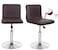 Deisy Dee Waterproof Bar Stool Chair Covers PU Leather Barstools Chair Covers Spandex Slipcover for Short Stool Chairs Coffee 2