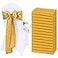Lykoow 60 Pcs Gold Chair Sashes Satin Chair Bows Sashes for Party Hotel Wedding Reception Restaurant Event Decoration 7 x 108 inch