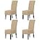 Easy-Going EasyGoing Dining Chair Covers Stretch Parsons Chair Slipcover with Skirt Chair Covers for Dining Room Restaurant Banquet 4 PCS Sand