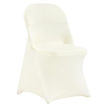 VEVOR Stretch Spandex Folding Chair Covers Universal Fitted Chair Cover Removable Washable Protective Slipcovers for Wedding Holiday Banquet Party Celebration Dining 30PCS Ivory White
