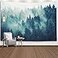 EMMTEEY Forest Tapestry Wall Hanging 80x60 Inch Green Misty Pine Tree Nature Wall Art Large Tapestries for Bedroom Living Room Dorm Office Home Decor