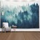 EMMTEEY Forest Tapestry Wall Hanging 80x60 Inch Green Misty Pine Tree Nature Wall Art Large Tapestries for Bedroom Living Room Dorm Office Home Decor