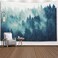 EMMTEEY Forest Tapestry Wall Hanging 80x60 Inch Green Misty Pine Tree Nature Wall Art Large Tapestries for Bedroom Living Room Dorm Office Home Decor