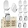 Yaocom 4 Set Tapestry Wall Hanging Clips Self Adhesive Wall Hanger Textile Art Decoration Metal Clips for Hanging Rugs Carpet Display Silver