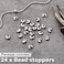 Henoyso 24 Pcs Bead Chain Stop 7 mm Large Beaded Chain Stopper Metal Blind Control Ball Physical Crimp Stopper for Sizes 6 or 8 Silver