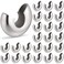 Henoyso 24 Pcs Bead Chain Stop 7 mm Large Beaded Chain Stopper Metal Blind Control Ball Physical Crimp Stopper for Sizes 6 or 8 Silver