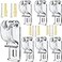 Cutelec 8pcs Roller Shade Clear Saftey Chain Retainer and Cord Guide Fixation Hook P Clip for Roller Blinds Cord Loop and Bead Chain Tension Device