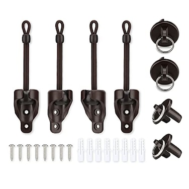 Vasteo Coolaroo Replacement Parts Bungee Kit and End CapWeather Resistancefor Coolaroo Exterior Roller ShadeOutdoor BlindsBrown2 Set
