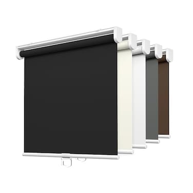 LazBlinds No Tools No Drill Cordless Roller Shades 100 Blackout Roller Blinds for Windows Thermal Insulated UV Protection Waterproof Roll Up Window Blinds and Shades 35 W x 72 H Black