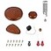 KK magsun Wind Chime Parts Replacement 20 PCS Wood Wind Chime Repair Kit Including Round Top Clapper Wind Catcher 164FT Nylon Cord Brass Pin Ideal for DIY Wind Chimes Making and Restring