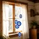 YU FENG Blue Evil Eye Wind Chimes for Outside 19 Hanging Ornament Metal Windchimes Outdoors Garden Decoration