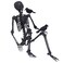 IDMOP 54Ft Halloween SkeletonPosable Skeleton Full Size Skeleton with Movable Joints and 2PC Black Feathered Crows for Halloween Decorations Outside and Inside