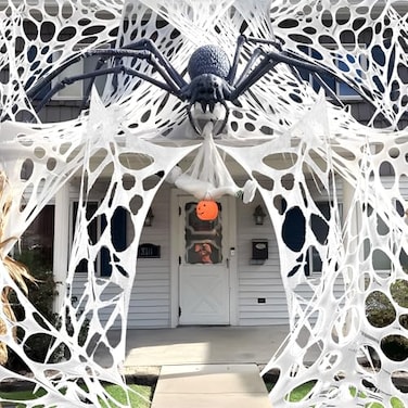 VICAMB 820sqft Giant Spider Web Halloween Decorations Outdoor Cut Your Own Spider Web Netting Beef Netting for Haunted HouseHalloween Party Decoration