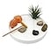 Nature's Mark Natures Mark Mini Zen Garden Kit for Desk with White Sand Rake White Base Salt Rock and Air Plant Round