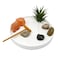 Nature's Mark Natures Mark Mini Zen Garden Kit for Desk with White Sand Rake White Base Salt Rock and Air Plant Round