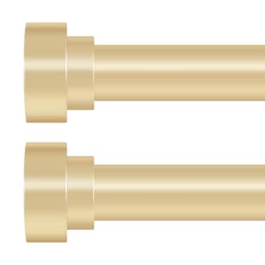 hei! dear 2 Pack Gold Curtain Rods for Windows 30 to 42 Inch2535ft 1 Inch Diameter Heavy Duty Curtain Rods Adjustable Curtains Rod Modern Decorative Drapery Rod 3042 Brass Gold