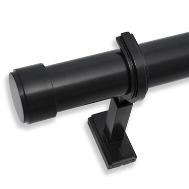 BLASTHOME BlastHome NonAdjustable Luxury Curtain Rods for Windows 1 Rod Set 12 foot Fixed Length Three Rods Connect for a Seamless Look Tuxedo Black