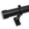 BLASTHOME BlastHome NonAdjustable Luxury Curtain Rods for Windows 1 Rod Set 12 foot Fixed Length Three Rods Connect for a Seamless Look Tuxedo Black
