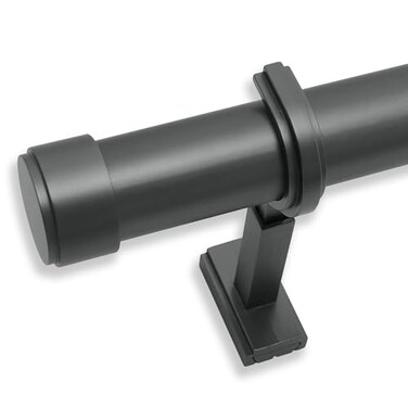 BLASTHOME BlastHome NonAdjustable Luxury Curtain Rods for Windows 1 Rod Set 8 foot Fixed Length Two Rods Connect for a Seamless Look Matte Graphite